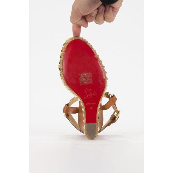 Christian Louboutin Tan Studded Wedge Leather - Picture 6 of 6
